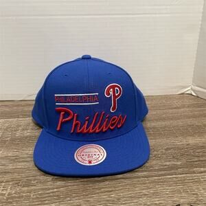 Mitchell & Ness Philadelphia Phillies Blue Snapback Hat Unisex Adjustable
